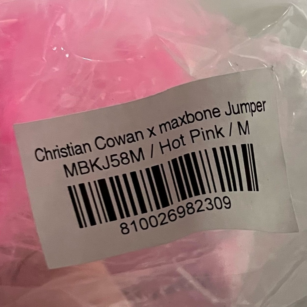 Christian Cowan x Maxbone Hot Pink Feather Jumper NWT Size M - Picture 8 of 8